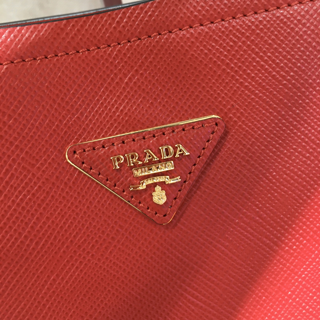 Prada Matinee Saffiano Leather Handbag Bag Tote Red 1BA282